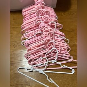 Plastic Kids Pink & White Hangers